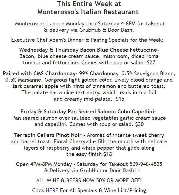 Monterosso's Italian Restaurant - Richland, WA