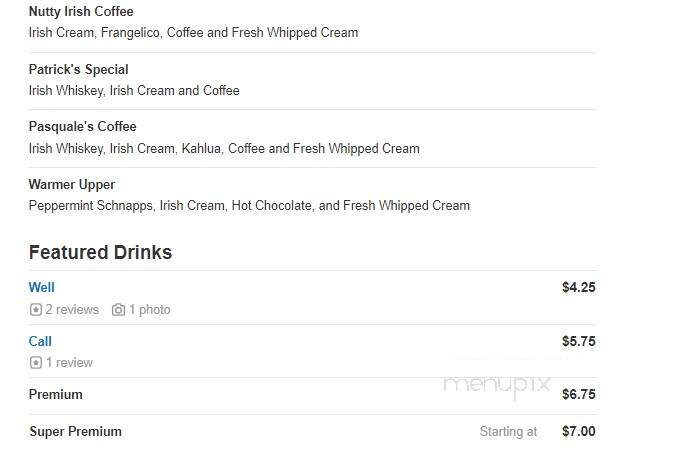 Irish Pub On Washington Street - Lewisburg, WV menu_pic