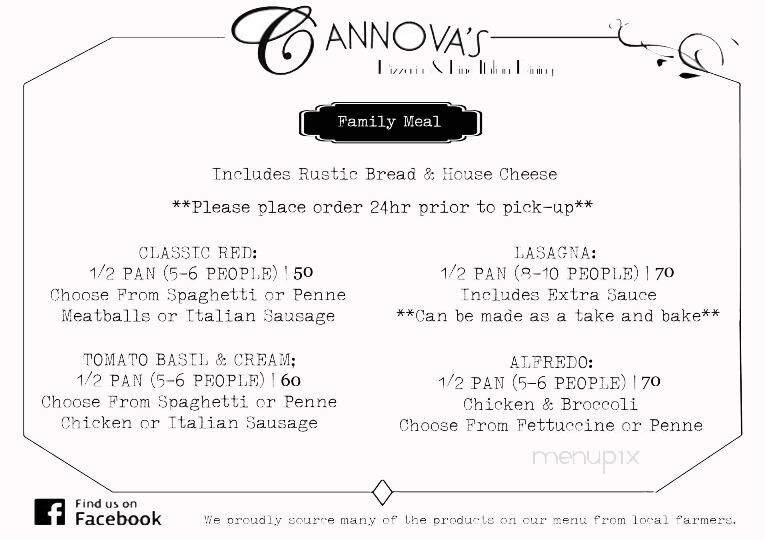 Cannova's Restaurant - Neenah, WI menu_pic