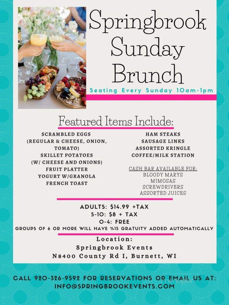 Springbrook Chapel - Burnett, WI menu_pic