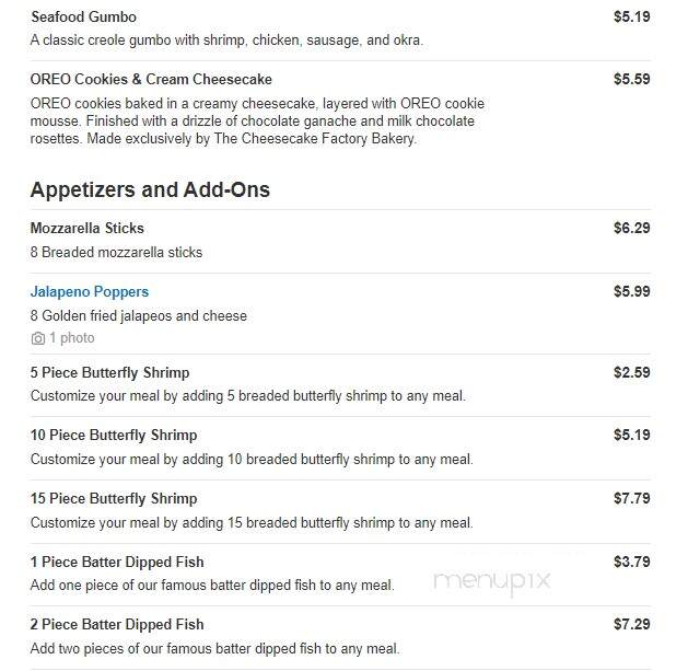 Captain D's Seafood - Talladega, AL menu_pic