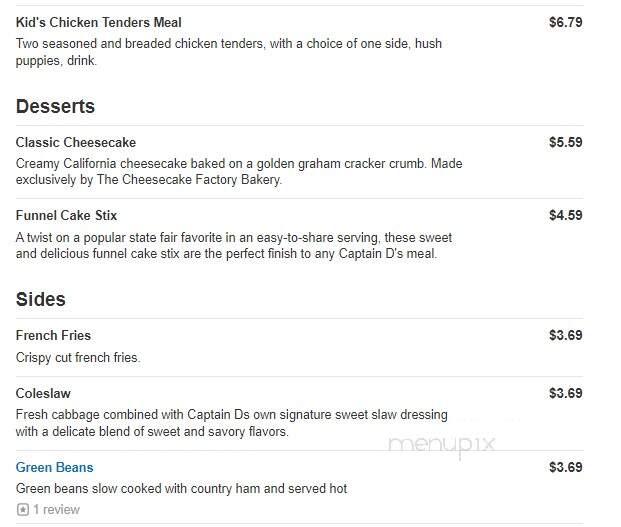 Captain D's Seafood - Talladega, AL menu_pic