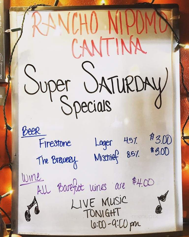 Rancho Nipomo Deli & BBQ - Nipomo, CA menu_pic