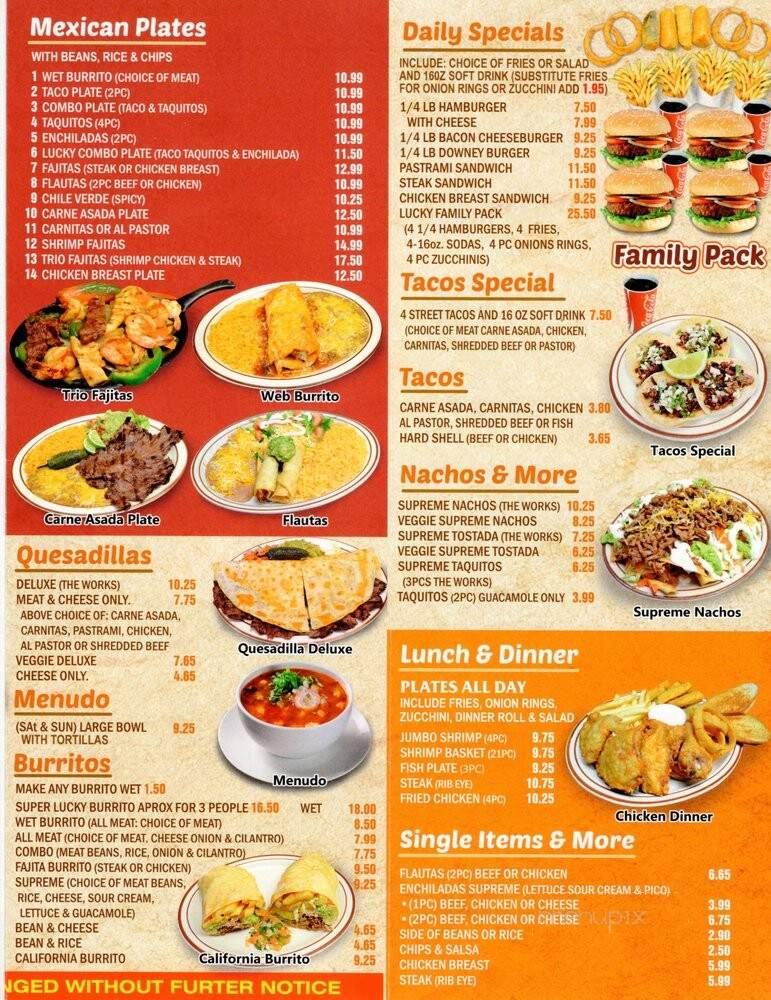 Lucky Guys - Downey, CA menu_pic