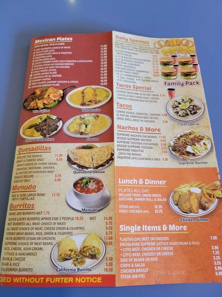 Lucky Guys - Downey, CA menu_pic