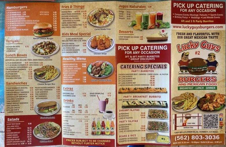 Lucky Guys - Downey, CA menu_pic