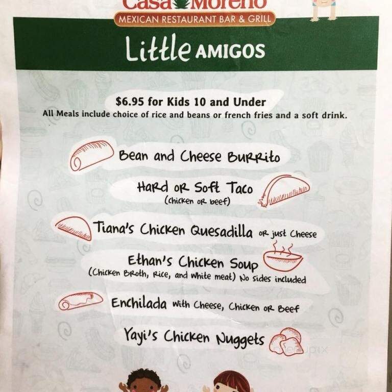 Casa Moreno - Covina, CA menu_pic