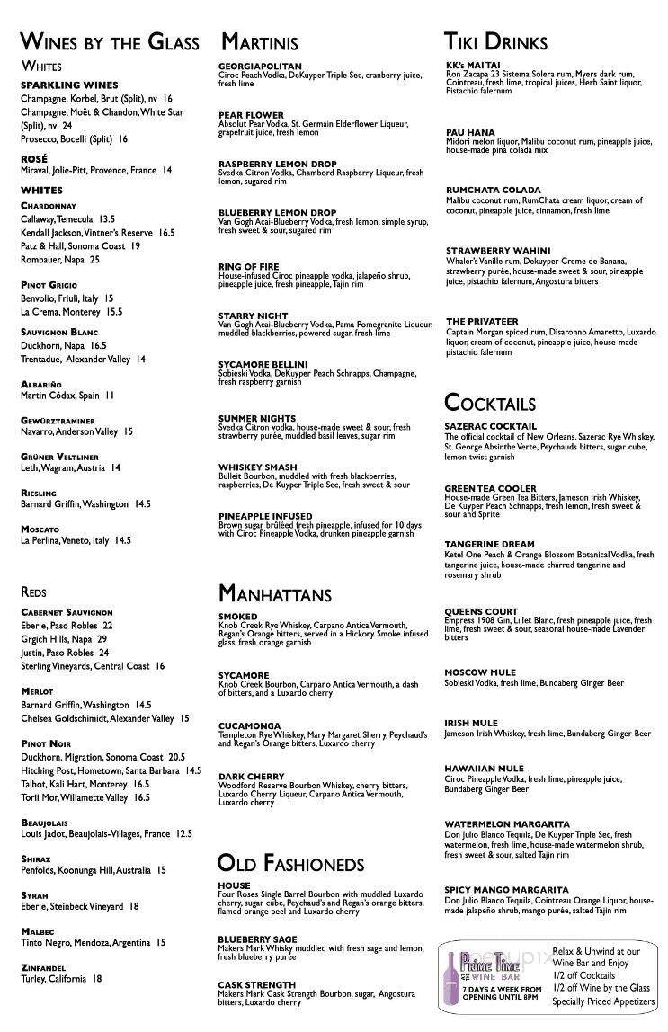 Sycamore Inn - Rancho Cucamonga, CA menu_pic