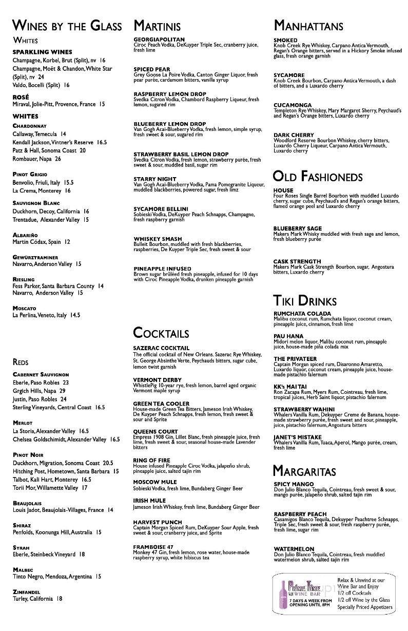Sycamore Inn - Rancho Cucamonga, CA menu_pic