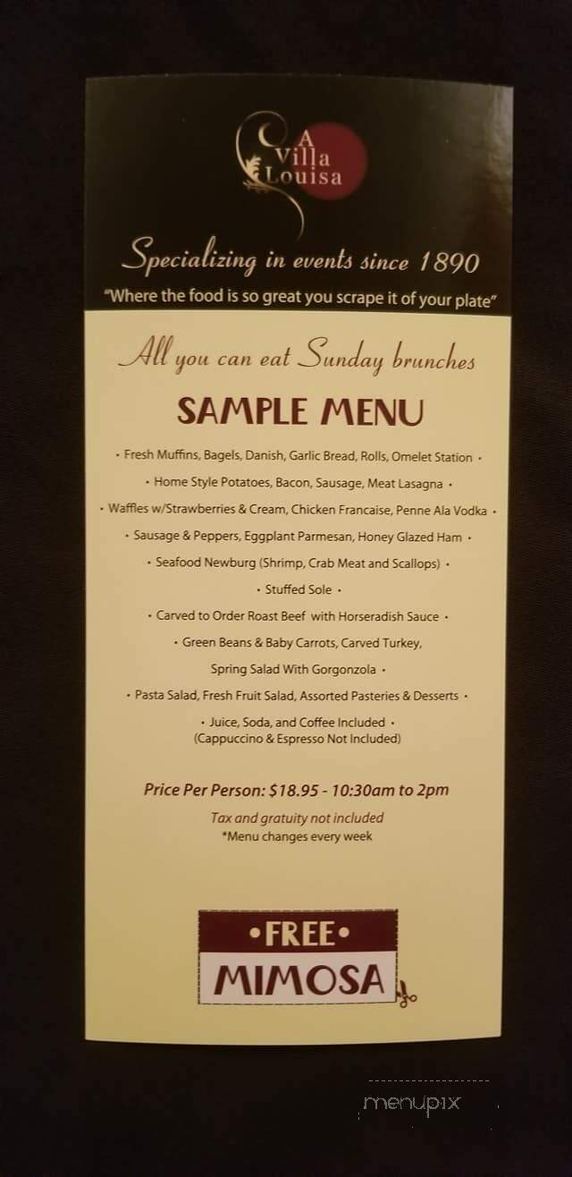 A Villa Louisa - Bolton, CT menu_pic