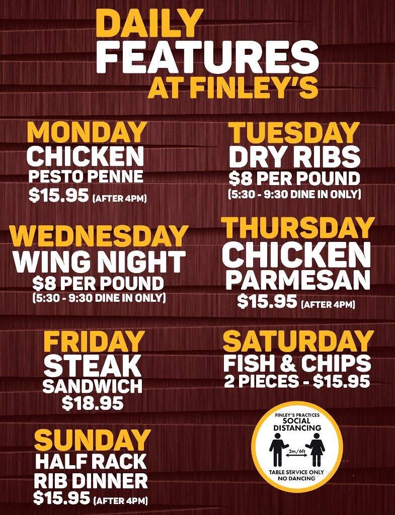 Finley's Irish Bar & Grill - Nelson, BC menu_pic