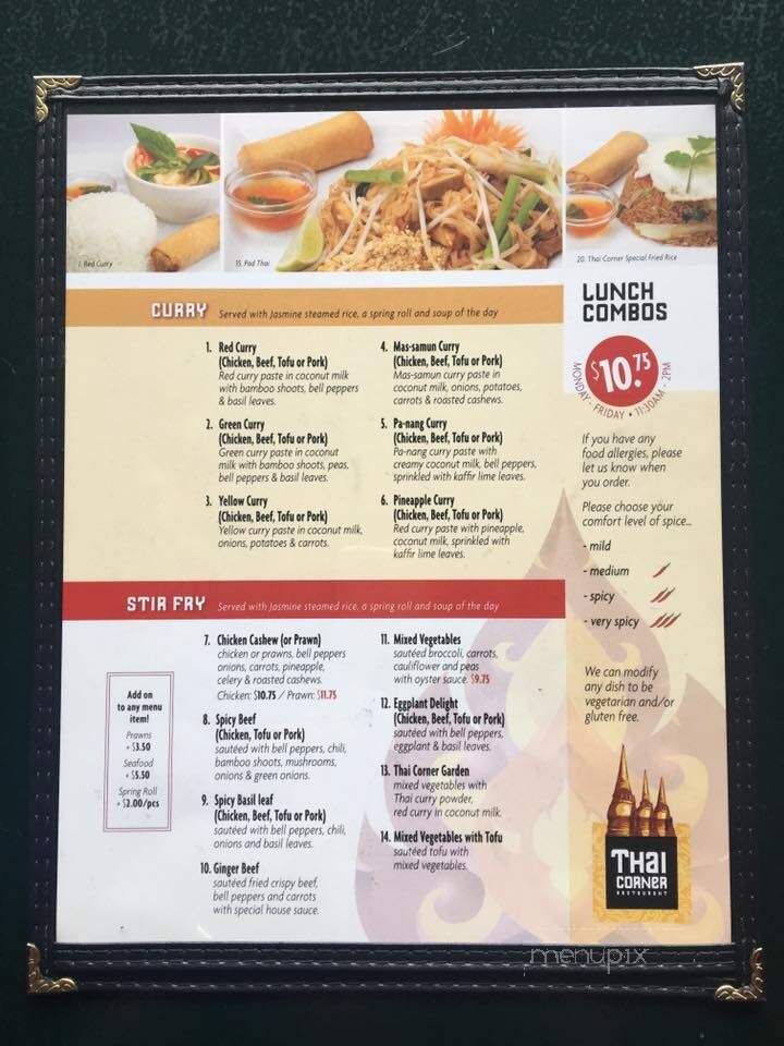 Thai Corner - Sidney, BC menu_pic