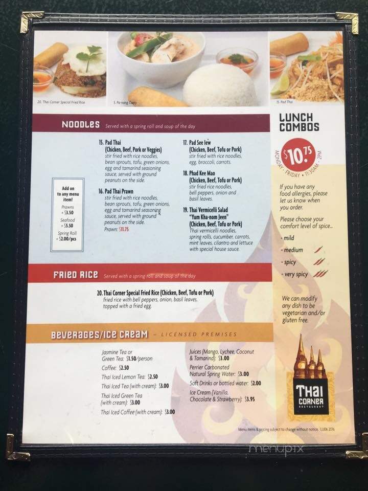 Thai Corner - Sidney, BC menu_pic