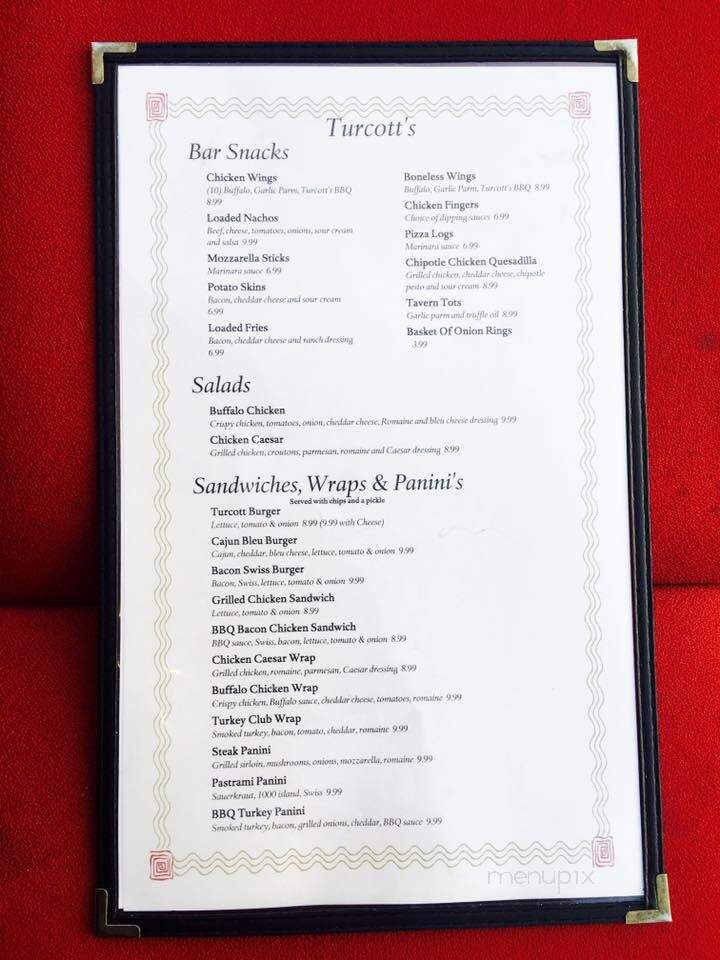 Turcott's Taproom - Rochester, NY menu_pic