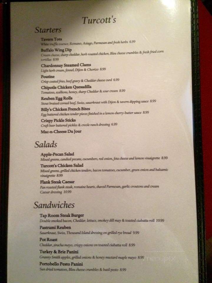 Turcott's Taproom - Rochester, NY menu_pic
