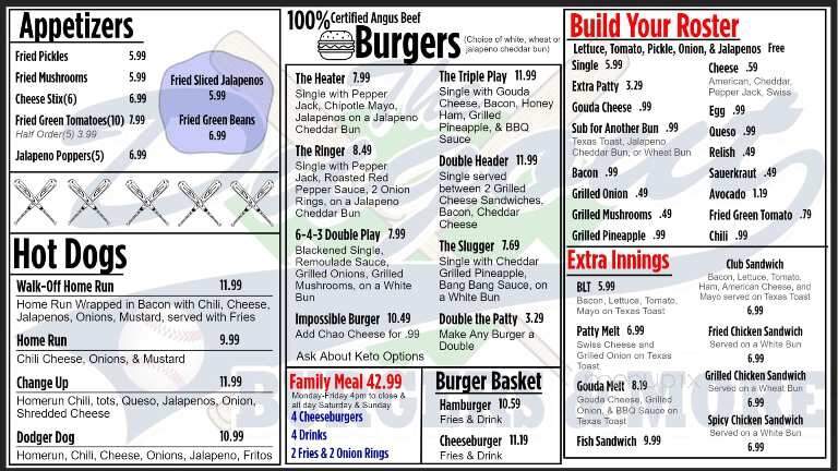 The Dugout - Texarkana, AR menu_pic