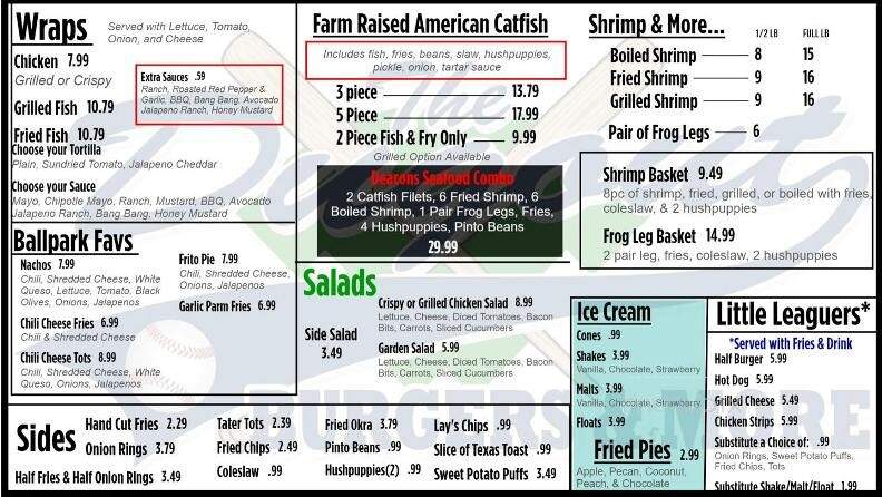 The Dugout - Texarkana, AR menu_pic