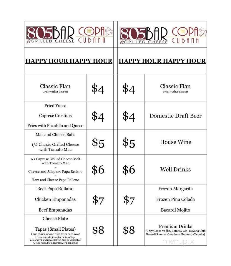 Copa Cubana - Ventura, CA menu_pic