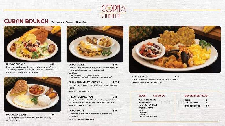 Copa Cubana - Ventura, CA menu_pic