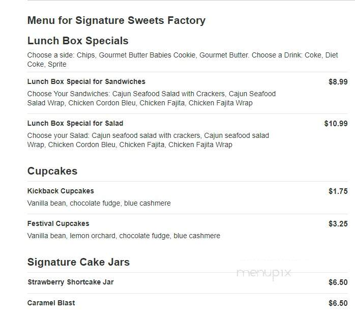 Signature Sweets Factory - South Holland, IL menu_pic