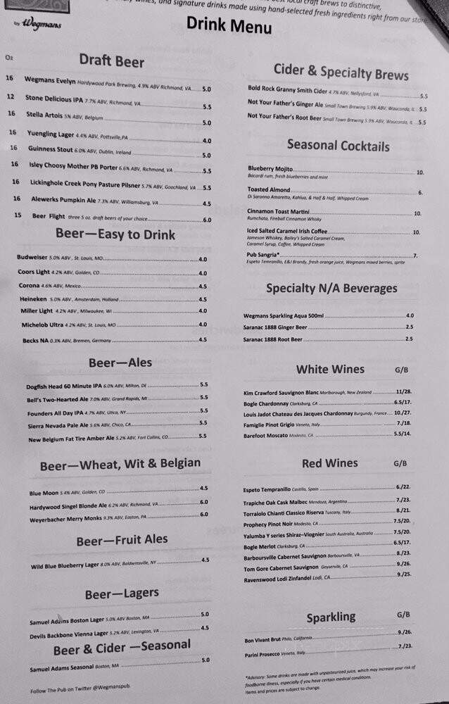 The Pub by Wegmans - Henrico, VA menu_pic