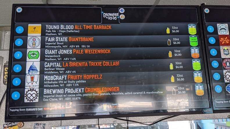 Growlers To Go-Go - Madison, WI menu_pic