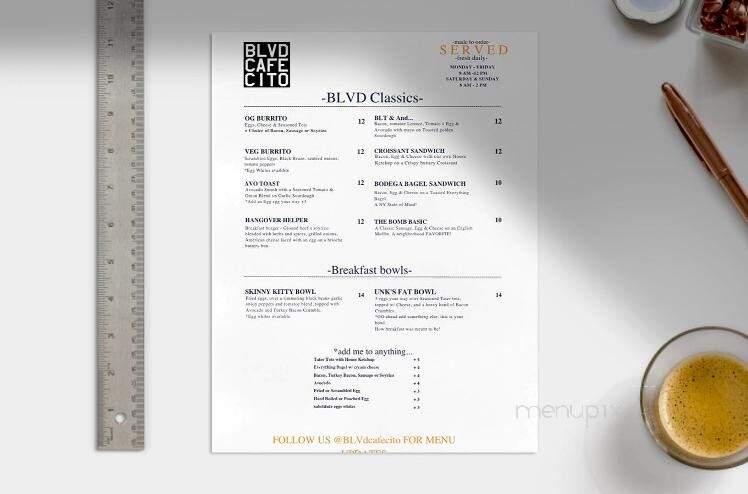 Blvd Cafecito - Burbank, CA menu_pic