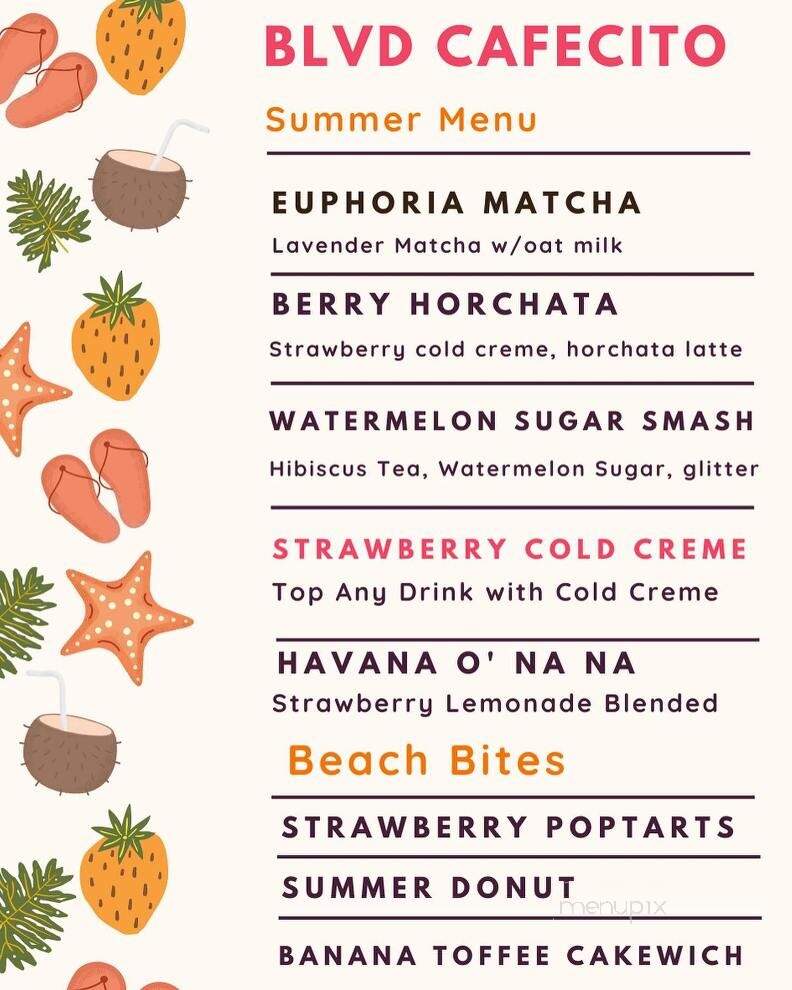 Blvd Cafecito - Burbank, CA menu_pic