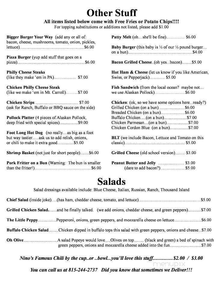 The Crooked Roof - Lanark, IL menu_pic