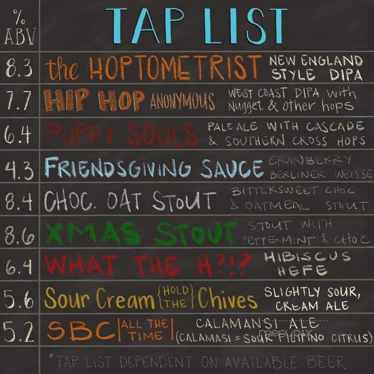Strum Brewing Co. - Ontario, CA menu_pic