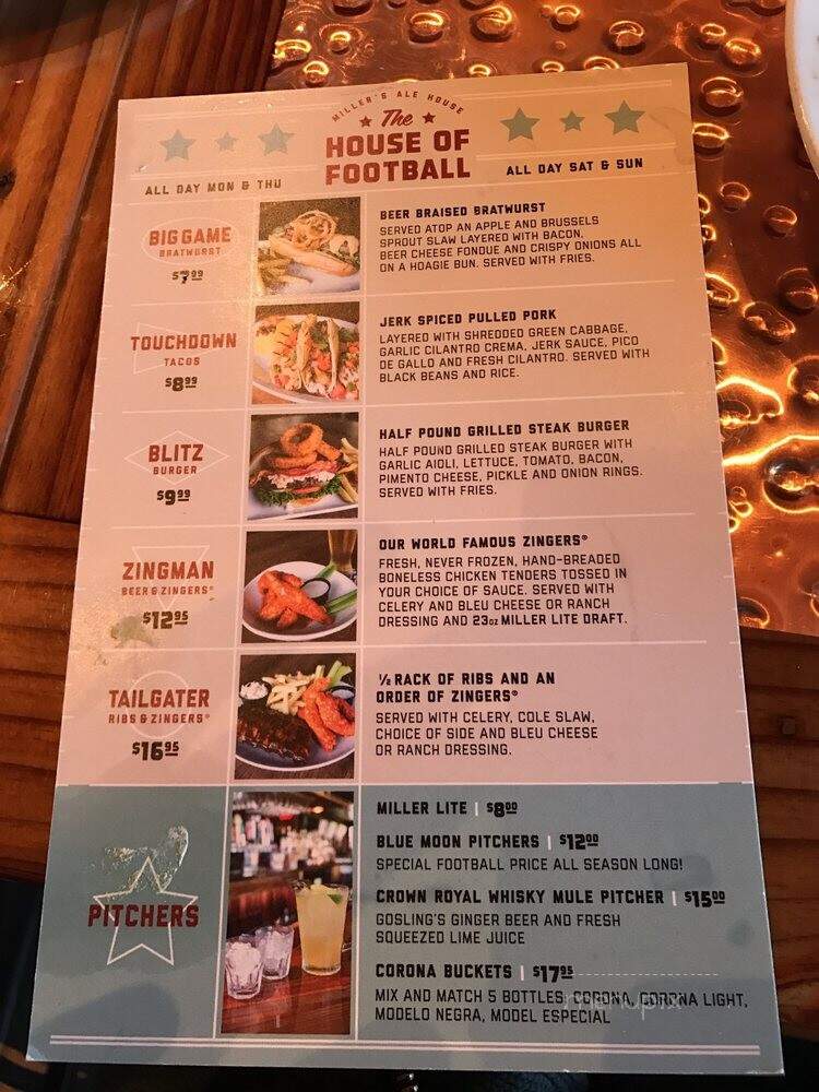 Miller's Ale House - Sterling, VA menu_pic