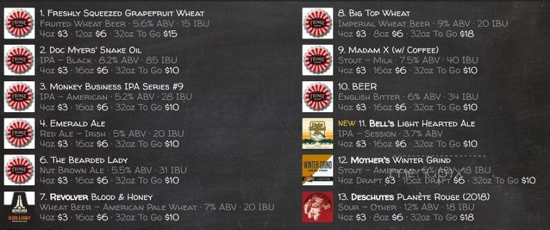 Fringe Beerworks - Lee's Summit, MO menu_pic