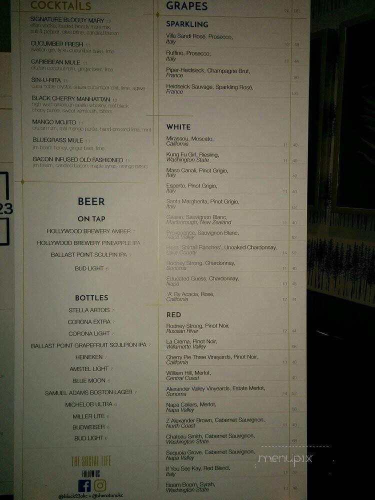 Block 23 - Oklahoma City, OK menu_pic