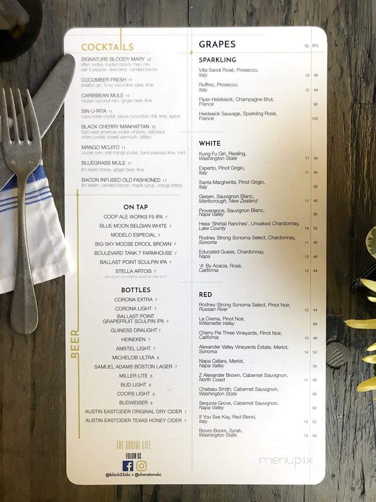 Block 23 - Oklahoma City, OK menu_pic