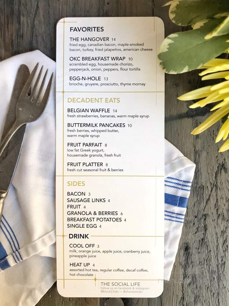 Block 23 - Oklahoma City, OK menu_pic