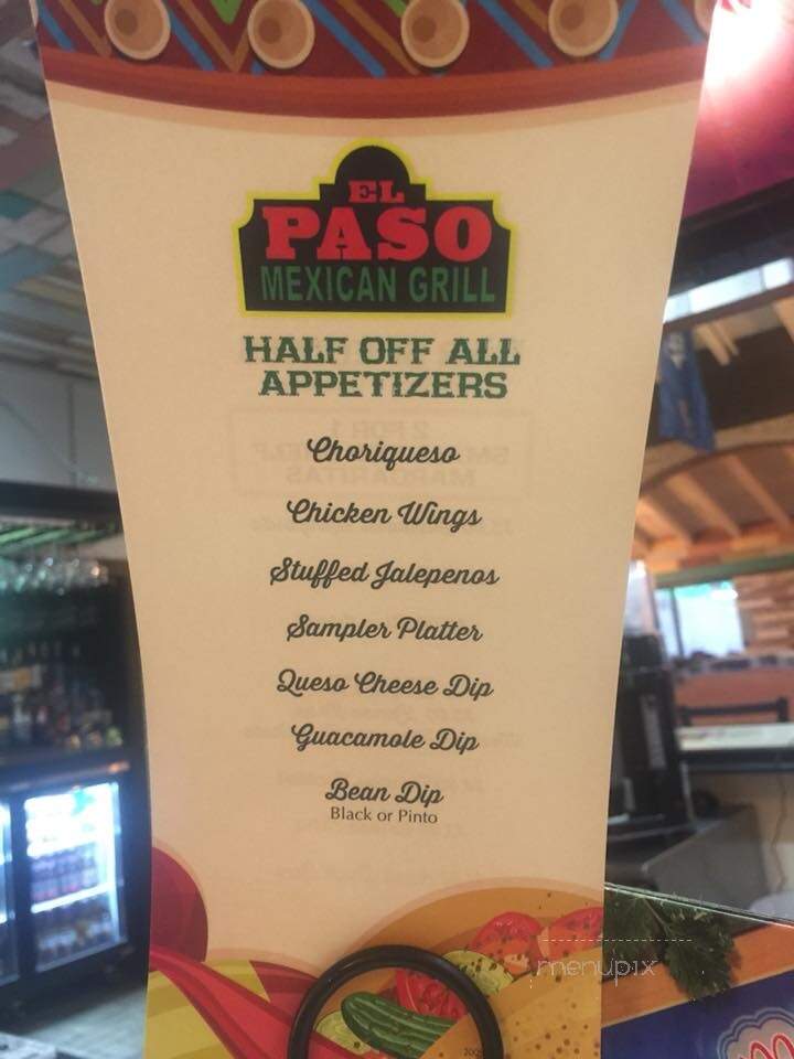 El Paso Mexican Grill - Marrero, LA menu_pic