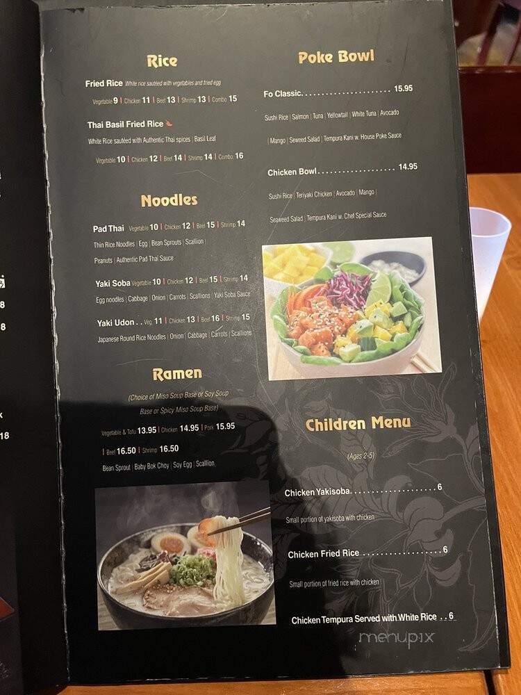 Fo Bistro - Montclair, VA menu_pic