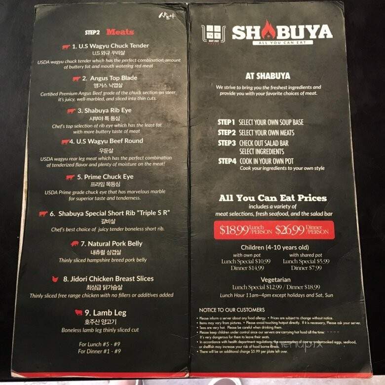 Shabuya - La Mirada, CA menu_pic