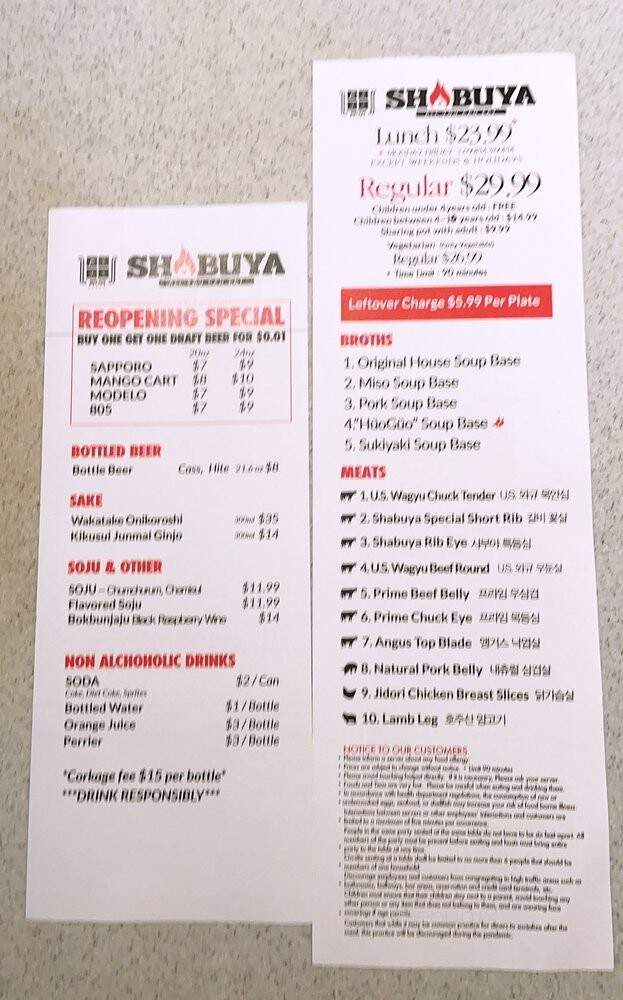 Shabuya - La Mirada, CA menu_pic