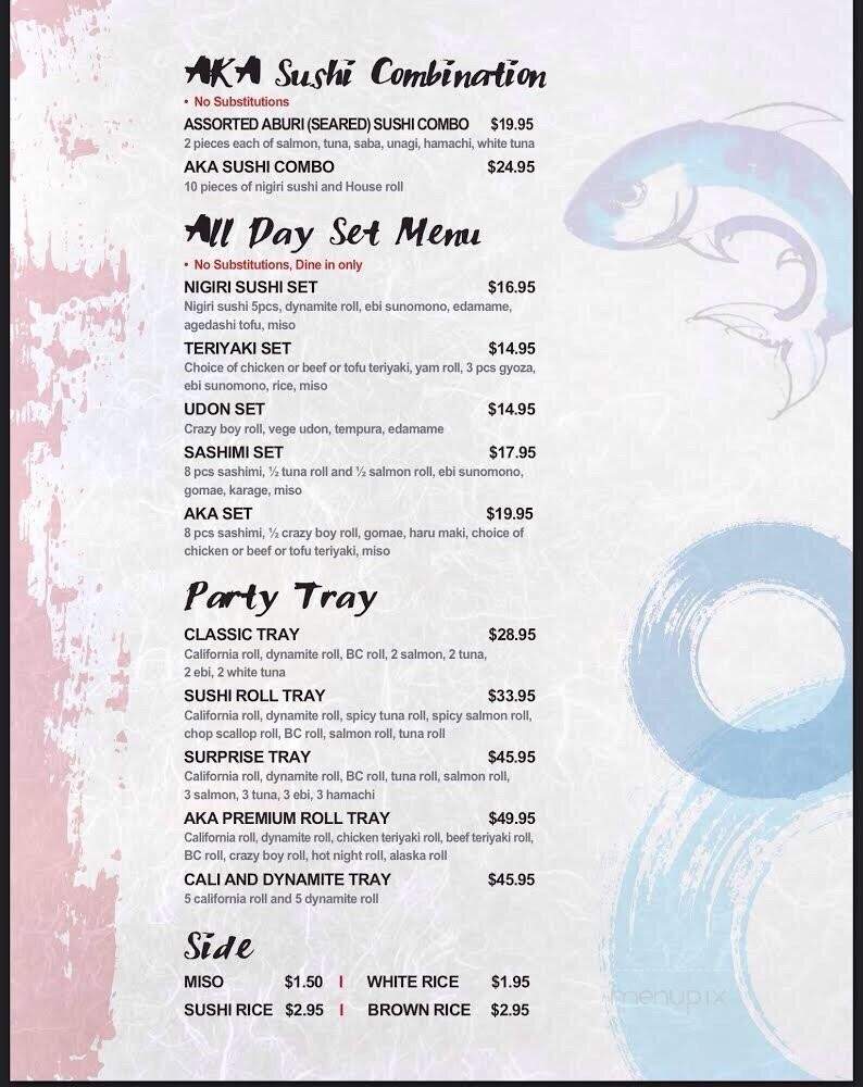Aka Sushi - Surrey, BC menu_pic