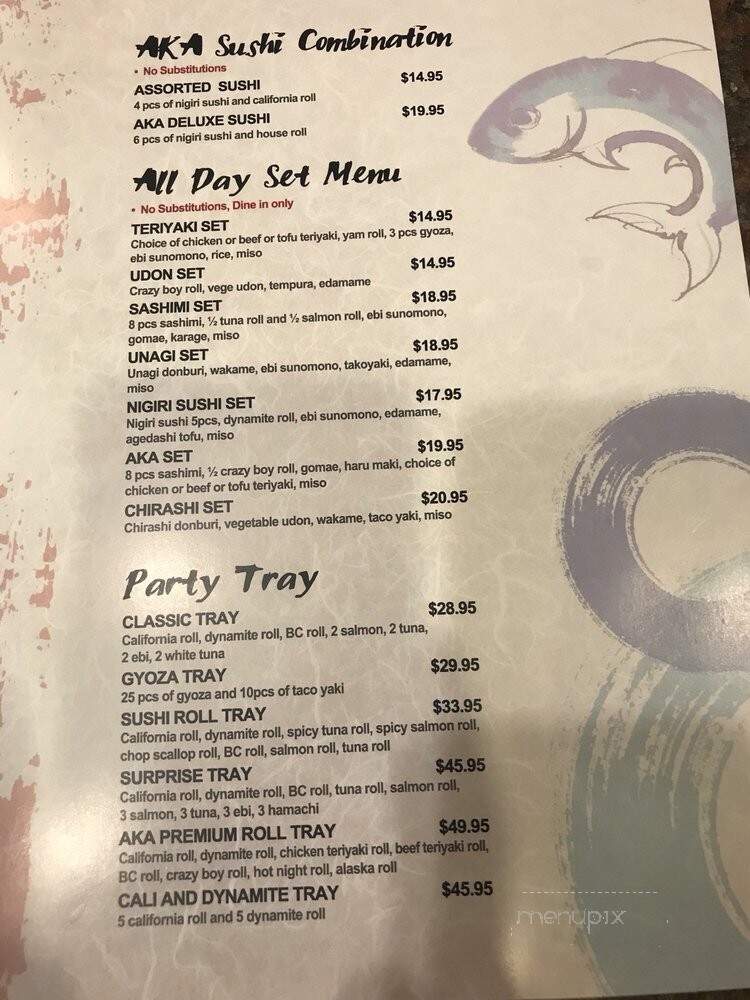 Aka Sushi - Surrey, BC menu_pic