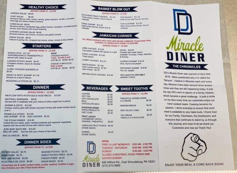 DD's Miracle Diner - East Stroudsburg, PA menu_pic
