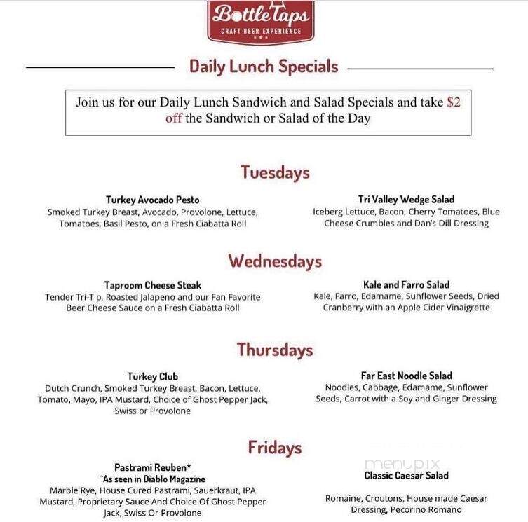 Bottle Taps - Pleasanton, CA menu_pic