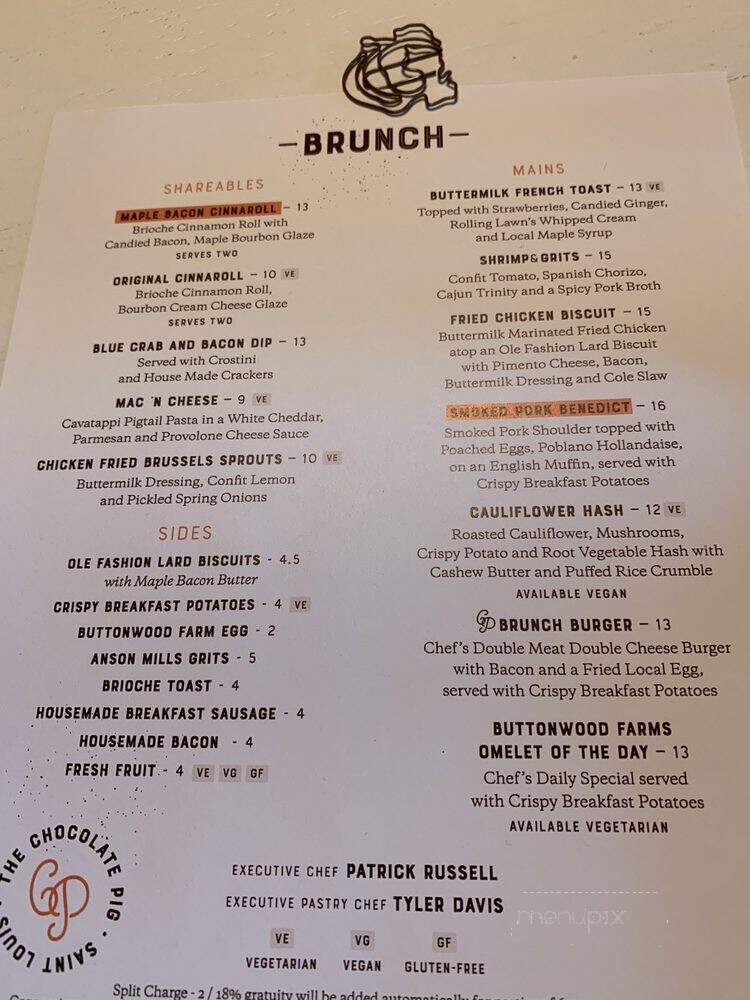 The Chocolate Pig - St. Louis, MO menu_pic
