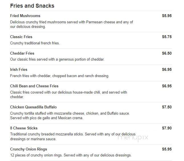 McCarthy's Irish Pub - Brownsville, TX menu_pic