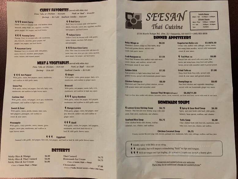 Seesan Thai Cuisine - Painesville, OH