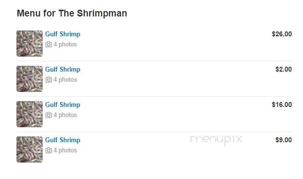 The Shrimpman - Madisonville, LA menu_pic