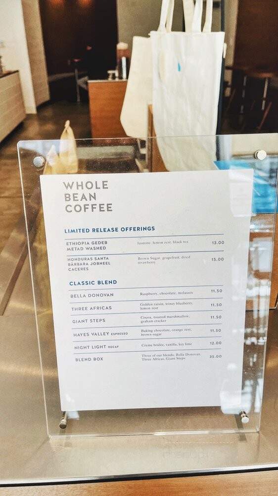 Blue Bottle Coffee - San Diego, CA menu_pic