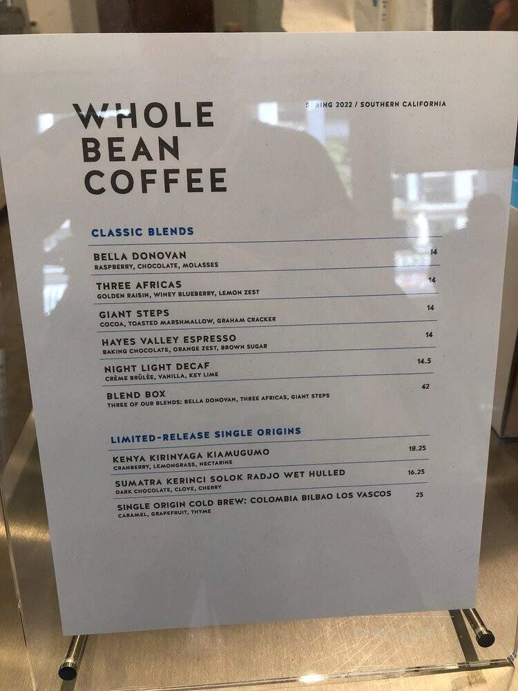 Blue Bottle Coffee - San Diego, CA menu_pic