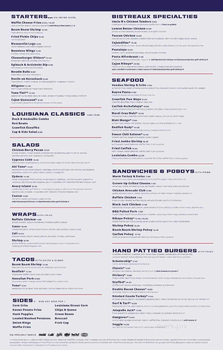 Walk-On's Sports Bistreaux - Spring, TX menu_pic